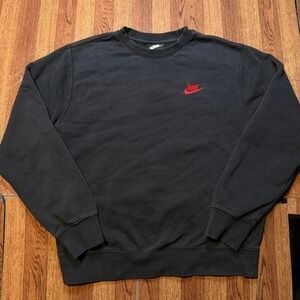 Nike Black Vintage Fleece Retro Tech Sportswear Sweatshirt Fits XS